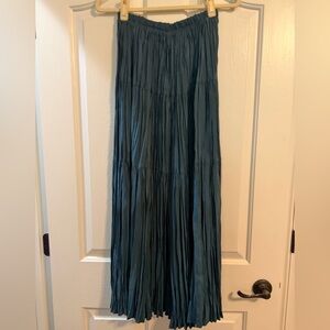 Vintage Broomstick Maxi Skirt in Teal/Dark Green